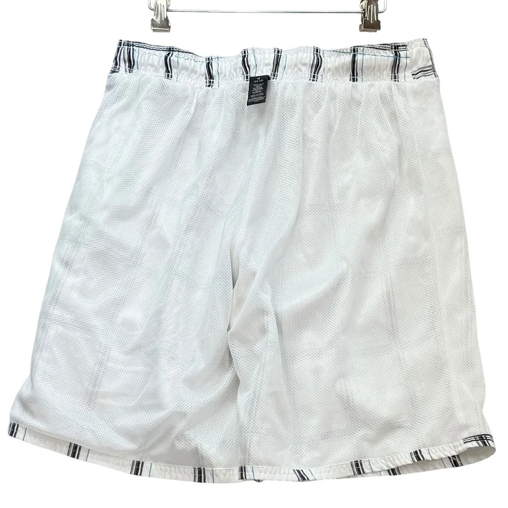 OP Board Shorts Mens M White Plaid Swim Trunks Cargo Pocket Beach Surf Summer
